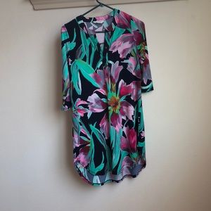 Peach Love California 3/4 sleeve floral dress